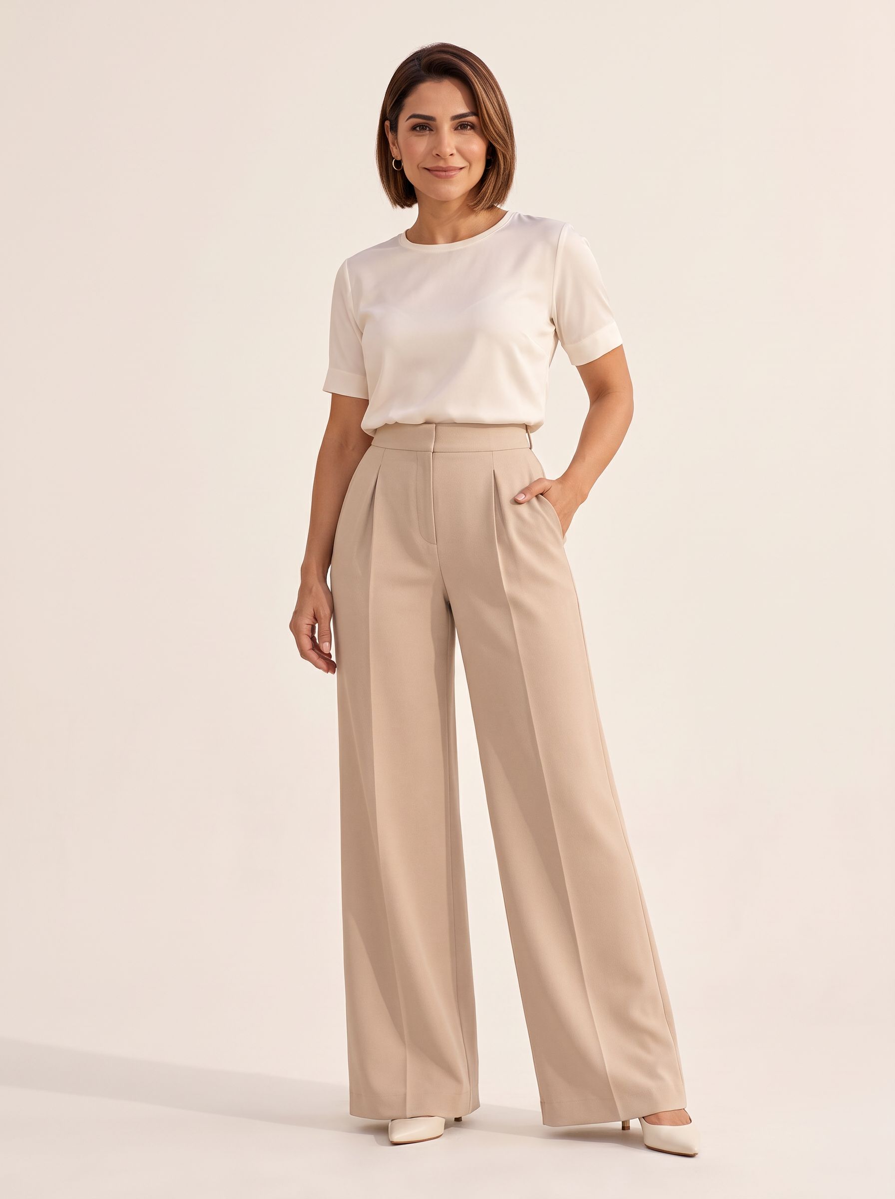 Calça Wide Leg de Alfaiataria Dorelva